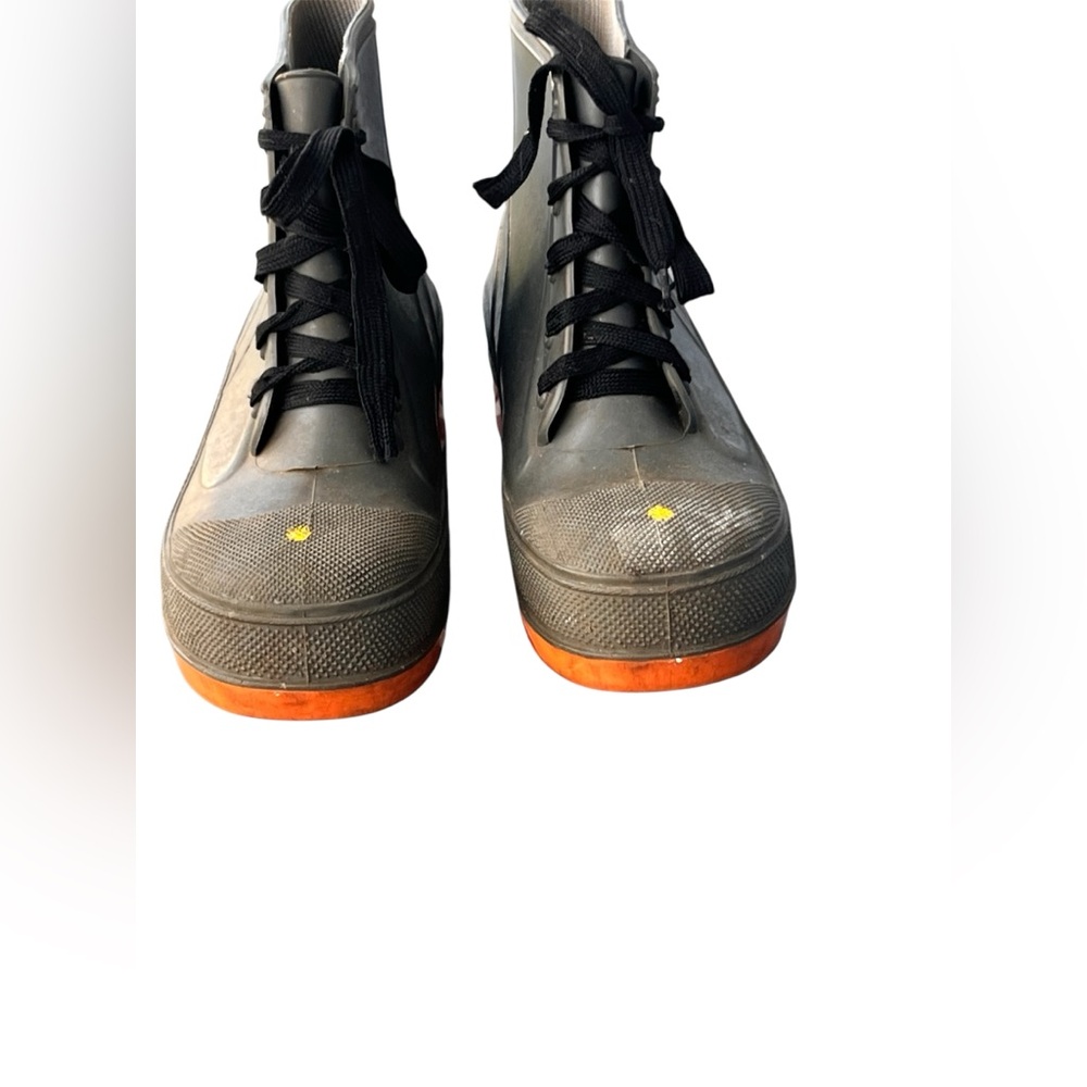 LaCrosse Men's Gray and Orange Steel Toe Rubber Work Boots Sz. 6